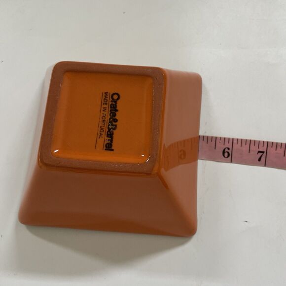 Crate & Barrel Set of Four Square‎ Bowls Made in Portugal Southwestern Pottery - Picture 9 of 10